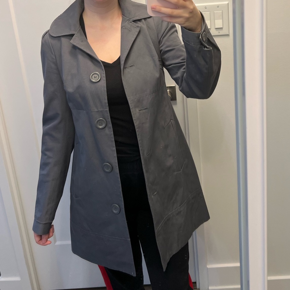 LONG GREY TRENCH COAT